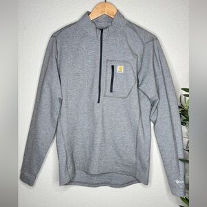 Carhartt Force Quarter Zip Pullover Gray Men’s Size M Moisture Wicking Workwear